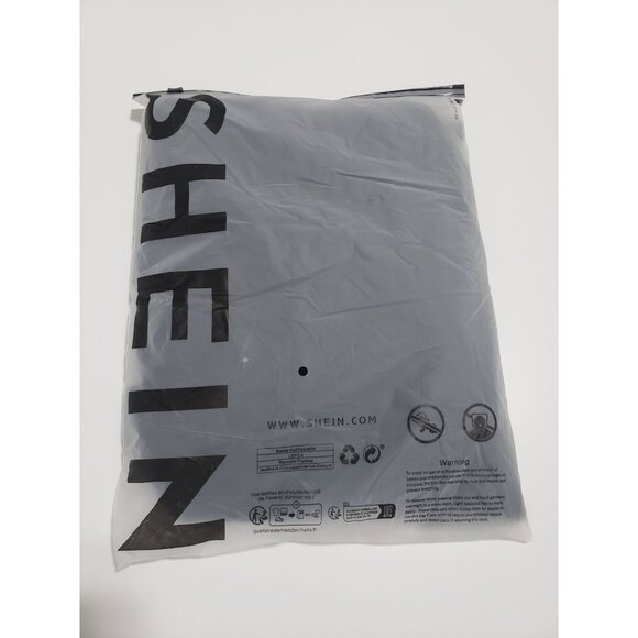 SHEIN MOD Contrast Foldover Waist Straight Leg Pants in Black - Size Medium‎ - Picture 4 of 6